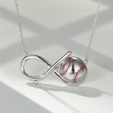 1pc Baseball Shape Pendant Necklace, Suitable For Men And Women, Daily Wear Casual Charming Necklace
