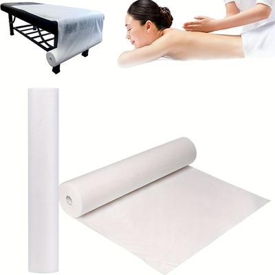 50pcs Disposable Spa Massage Mattress Sheets, Non-woven Headrest Paper Sheets For Massage Table, Beauty Salon Massage Table Bed Cover Travel Accessories Bathroom Accessories