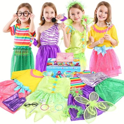 20pcs Little Girl Dress Up Fairy Costume Set, Girls Pretend Play Princess Fairy Role Play Costumes, Elves, Fairy, Princess, Fairy Costume