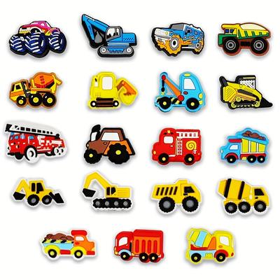 19pcs Truck Cars Shoe Charms Pvc Shoe Jewelry Decoration, Accessories For Boys Girls Teens Party Favors Birthday Gifts