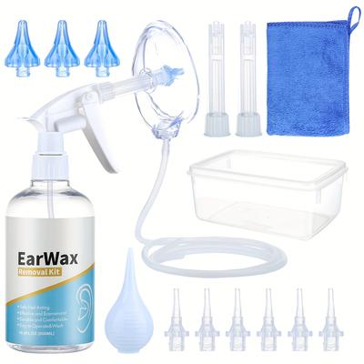 1set Ear Wax Removal Tool Kit, Reusable Ear Wax Remover, Complete Easy Safe Ear Cleaner Tool, Ear Wash Bottle System Tool Kit For Adults Elders