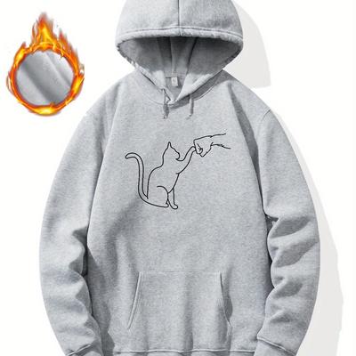TEMU 1 Youth Autumn And Winter Plush Sweater Men's Clothing Hoodie Printed Top Men's Gift Image