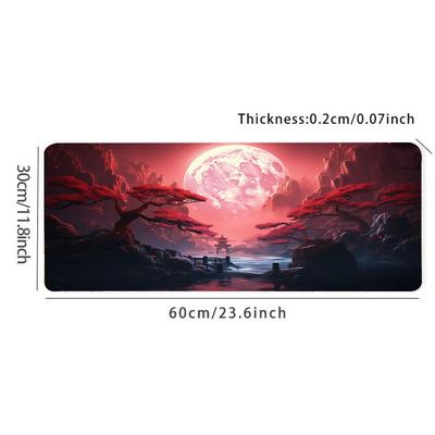 Landscape Red Moon Map Large Mouse Pad Computer Hd Keyboard Pad Mouse Mat Desk Mats Natural Rubber Anti-slip Office Mouse Pad Desk Accessories