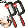 2pcs 7 Inch Spring Clamps For Woodworking Wood Clamps With Powerful Clamping Force Reinforced Plastic Nylon Clamps Jaw Opening Clamps With Heavy Duty Spring For Gluing Crafts