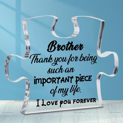 Acrylic Puzzle Plaque Gifts For Men Boys Birthday Gifts For Brother Desk Decorations Brother Son Nephew Grandson Gifts From Sister Brother Christmas Gifts For Brother Easter Gift