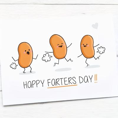 1pc Funny Father's Day Card Bean Father Card Best Gift For Father Happy Father's Day