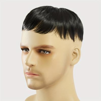 Men's Topper With Hair Bangs Synthetic Hair Clip I...