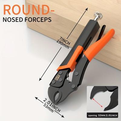 TEMU Airaj Heavy-duty Pliers - Multifunctional Manual Pressure Tool, Non-slip Handles, High Carbon Steel For Pipes/metal, No , Ideal For Manufacturing & Construction Image