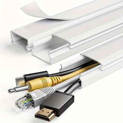 "TEMU 3pcs Cable Concealer, 35.4", Cable Channel, Cable Cover Wall, Suitable For 3-, Home, Office, 3x L11.81", W1.18", H0.6", White" Image