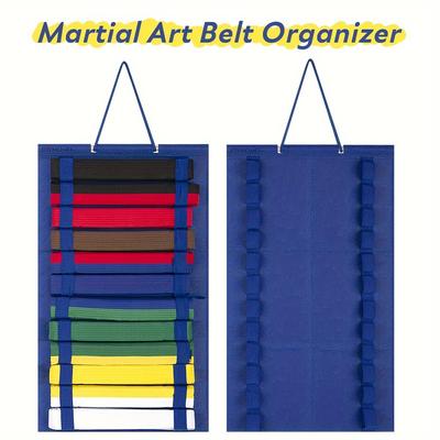 1pc Martial Arts Belts Organizer, Hanging Karate B...
