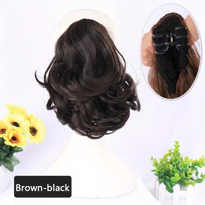 Claw Ponytail Curly Wavy Ponytail Extensions Synth...