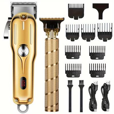 Hair Clippers Kit Cordless Hair Trimmer Professional Barber Clippers Electric Haircut Machine Rechargeable Detail Trimmer Holiday Gift