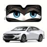 1pc Cartoon Eyes Car Windshield Sun Shade With 4 Free Suction Cups Black Car Sun Shade For Front Windshield Fits Most Car Truck Suv Keep Cool
