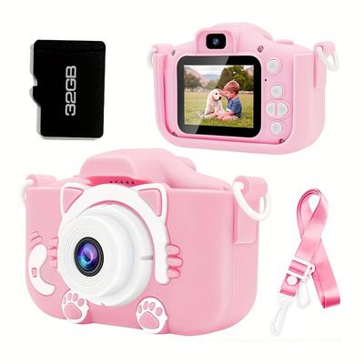 Kids Camera Toys Digital Camera With Video, Christmas Birthday Festival Gifts For Kids, Selfie Camera For Kids, 32gb Sd Card Christmas, Halloween, Thanksgiving Gifts Carnival