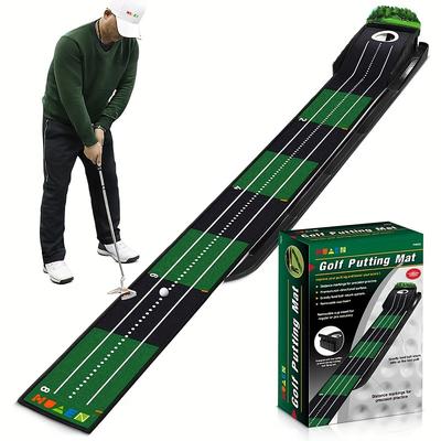 TEMU Golf Putting Mat, Putting Green Mat For Indoor & Outdoor, With Ball Return With Alignment Guide, Compact And Durable Mat, Golf Accessories For Men