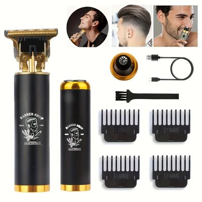 Professional Electric Hair Clipper, T-blade Beard Trimmer, Usb Charging Cordless Hair Clipper, Men's Hair Cutting Machine, Holiday Gift For Him
