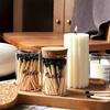 2pcs/set, Match Holder With Strikers And Cork Lid, Glass Match Jars Set, Farmhouse Glass Jars, Cute Home Decor, Kitchen Decor, Home Supplies, (matches Not Included)