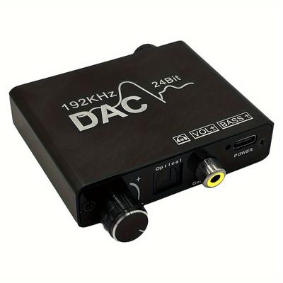 192khz Dac Amp Digital To Analog Audio Converterrca 3.5mm Jack Headphone Amplifier Toslink Optical Coaxiaoutput Dac Digital To Analog Converter!