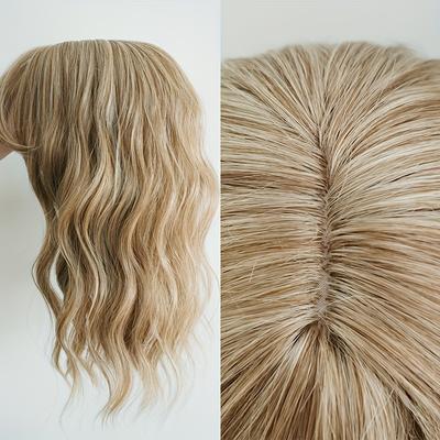Synthetic Hair Topper With Bangs Clip In Hair Exte...