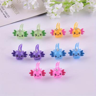 TEMU 10pcs White Strip Hexagonal Dragon Pendants Resin Cartoon Dragon Charms For Diy Pendant Earrings Necklace Jewelry Accessories