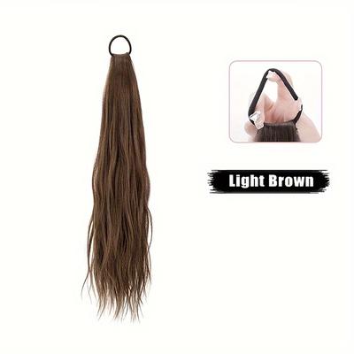 20inch Ponytail With Elastic Hair Rope Long Straight Ponytail Extensions Synthetic Hair Extensions Elegant For Daily Use