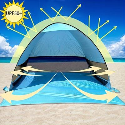 1pc Portable Beach Tent For 2-3 Adults - Upf 50+ A...