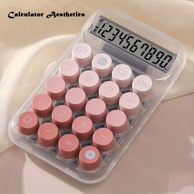 1pc Transparent Cute Calculator 10-digit Big Butto...