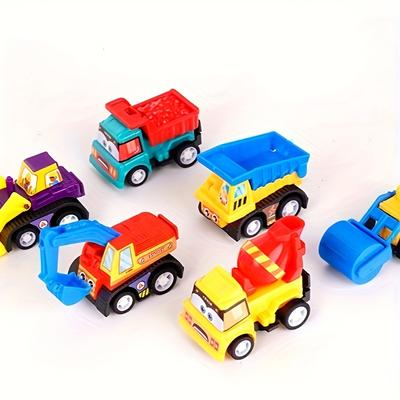 6pcs Pull Back Cars Set, Mini Construction Engineering Vehicle, Excavator Truck Tractor Toys, Party Favors, Stocking Stuffers, Toys