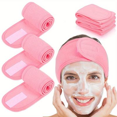 TEMU 4pcs Adjustable Head Bands Solid Color Non Slip Hair Hoops Suitable For Spa Face Washing Skin Care Make Up