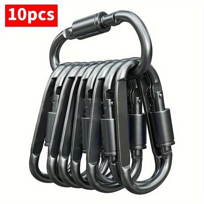 10pcs D-shaped Spring Hook, Aluminum Alloy Carabiners For Men And Women, Use For Outdoor Climbing, Backpack And Daily Wear