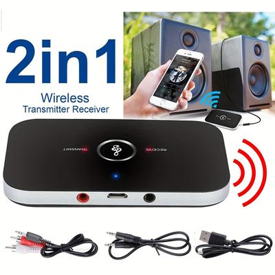 2-in-1 Wireless 5.0 Audio Receiver Transmitter 300mah Battery 3.5mm Aux Jack Stereo For Tv Car Pc Headphone Music Wireless Adapters