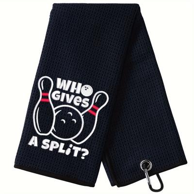 TEMU 1pc Camping Towel - Who Gives A Split Bowling Towel - Funny Bowling Towel - Bowling Ball Towel - Bowling Accessories For Men And Women - Bowling Gift