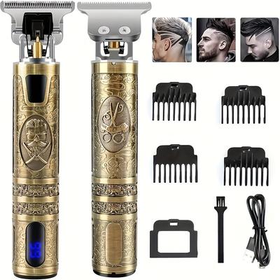 Hair Trimmer, Usb Rechargeable Hair Clippers And Beard Trimmer For Men, Precise T-blade Trimmer With Lcd Screen, Grooming Kit For Men