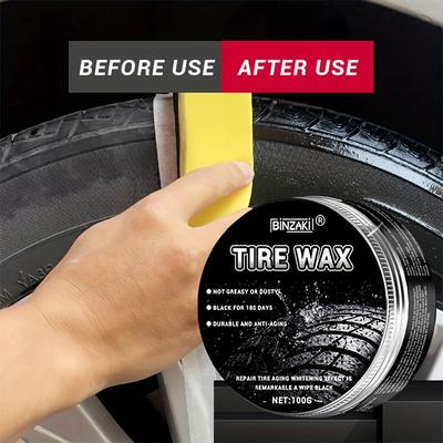 100g Car Tire Wax Cleaning And Renewal Tire Brightener Sunscreen Long-lasting Liquid Tire Glaze Anti-aging And Gloss Enhancer Protective Agent