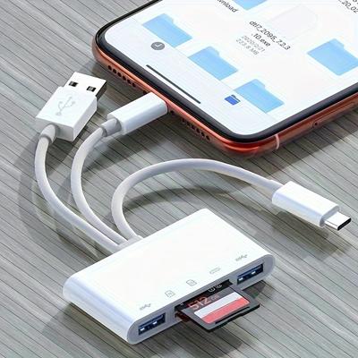 TEMU 5 In 1 Multifunctional Card Reader, Usb Otg Adapter, And Sd Card Reader Suitable For Phone/, Usb C, And Usb A Devices, With Micro Sd And Sd Card Slots, Supporting Sd/micro Sd/sdhc/sdxc/mmc/usb Drive