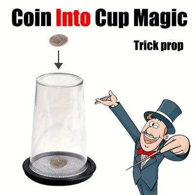 Coins Crossing Cups Educational Toys, Close-up Magic Performance Props Magical Coasters Coins Through Cups Tricks (only Coasters, Without Cups & Coins)