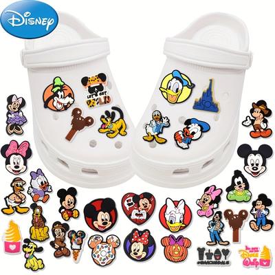 32pcs Mickey Mouse Donald Duck Series Shoe Decoration Charms, Plastic Diy Accessories For Clogs Sandals, Detachable Shoe Accessories, Gift For Holiday Party