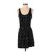 H&M Casual Dress - Mini Scoop Neck Sleeveless: Black Graphic Dresses - Women's Size Small