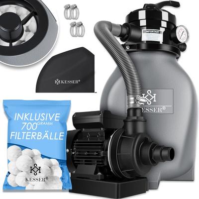 Sandfilter Sandfilteranlage + 700g Filterbälle ersetzen 25kg Filtersand- Poolfilter 10 m³/h Image