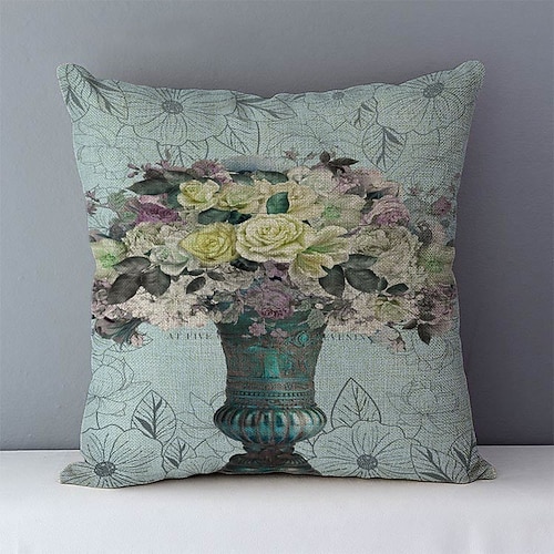 Vintage Pfau doppelseitiger Kissenbezug, 1 Stück, weicher Kissenbezug, Kissenbezug für Sofa, Schlafzimmer, Wohnzimmer, hochwertige Qualität, maschinenwaschbar Image