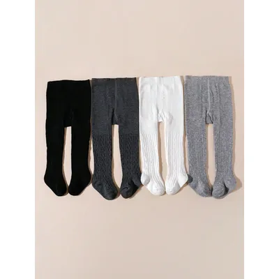 4pairs Cute Baby Girls Mesh Cable Knit Tights Spring Autumn Winter Cotton Stocking Breathable