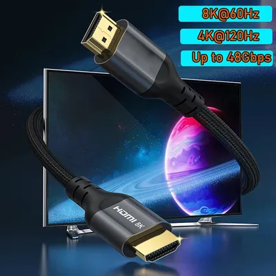 HDMI 2.1 cable 8K 60Hz Long HDMI 2.1 3M/2M/1M cable 4K 120Hz Braided cable HDMI 2.1 for PS5 Xbox