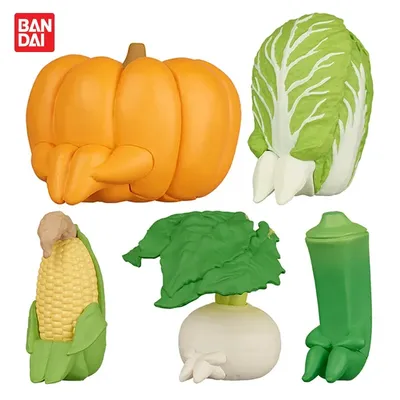 Japanese Genuine Gacha Scale Model Anthropomorphic Vegetable Waiting Vegetables Pumpkin Corn