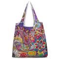 Women's Tote Shoulder Bag Hobo Bag Polyester Shopping Daily Holiday Print Large Capacity Foldable Lightweight National Totem Dark Red Rainbow