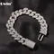 UWIN 14mm Cuban Chain Bracelet AAA Iced Out Cubic Zirconia Bracelets For Women Luxury Hiphop Jewelry