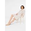 Sommerkleid SENSES.THE LABEL, Damen, Gr. XL, US-Größen, beige (summer sand), Material: 50% Baumwolle, 50% Leinen, unifarben, casual, A-Linie normal, V-Ausschnitt, 3/4-Ärmel eingesetzt 1-Knopf-Manschette, Kleider, mit Seitenschlitze