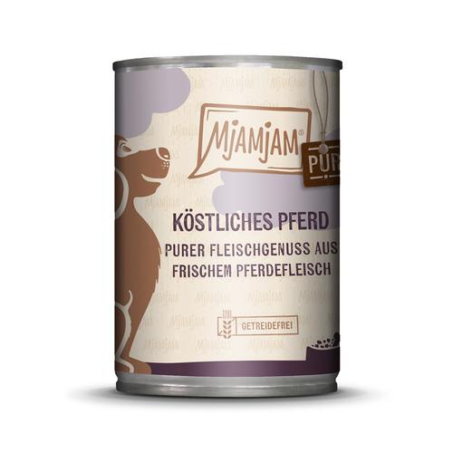 6x 400g MjAMjAM purer Fleischgenuss köstliches Pferd pur Hundefutter nass