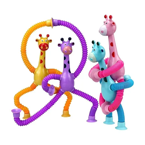 Saugnapf Spielzeug für Baby Form ändern Giraffe Teleskop rohr Zappeln Spielzeug Stretch
