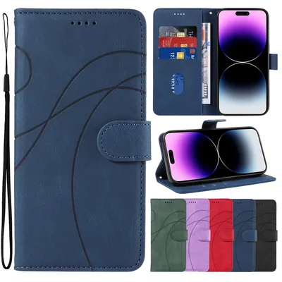 Brieftasche Flip Fold Karten tasche für iPhone 15 15 plus 14 Pro 14 Pro Max 13 Pro 12 Mini 11 Pro Se 2022 x xs xr 8 plus 7 plus 6 6s plus