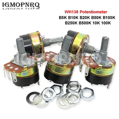 Einstellbarer Widerstand 2pcs WH138-1 mit Schalter potentiometer b5k b10k b20k b50k b100k b250k Image